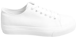 Yours - Canvas Trainers in Wide E & Extra Wide Eee Fit - Women's White