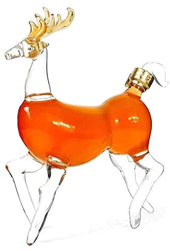 DEFBOW Liquor Stag Antler Whiskey Decanter Elegant Reindeer Liquor Decanter Luxury Animal Wine Decanter for Bourbon, Scotch Wine Rum Carafe