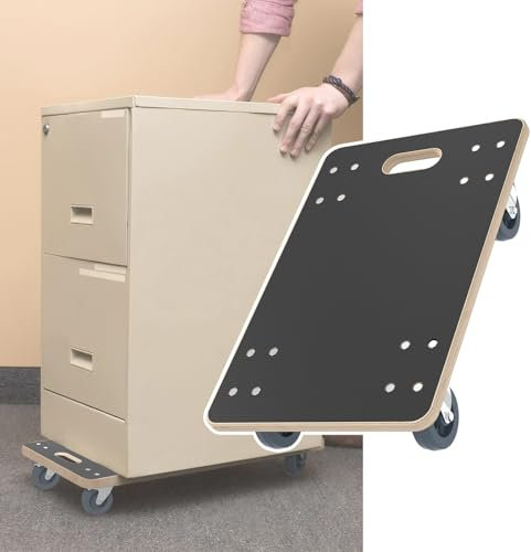 NAIZY Rollbrett 1x Transportroller Brett 60 x 40 cm Möbeltransportrollen mit Universal Räden mit Bremse bis 200KG Möbelroller Transporter, für Haus Supermarkt Fabrik