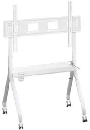 SaryEdge Universal TV Stand TV Stand TV Bracket Mobile TV Stand for 40-75 Inch TVs, Rolling TV Cart with Media Shelf and Wheels, Holds Up to 220lbs, Max VESA 900x600mm TV M(White-86 * 66 * 203cm