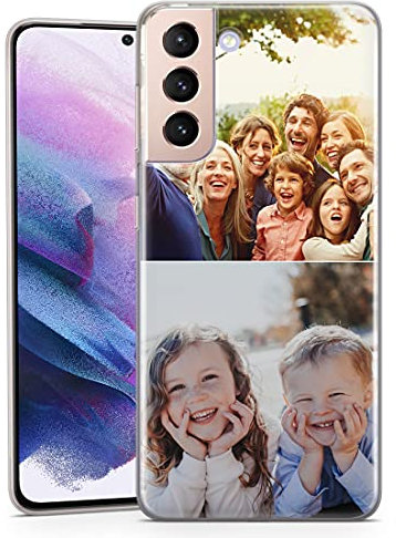 TULLUN Personalisierte Handyhülle für Samsung Galaxy A56 - Ihr Eigenes Collage Bild Foto Idee Design Stil Brauch Soft Gel Schutzhülle HandyHülle - Collage mit 2 Fotos