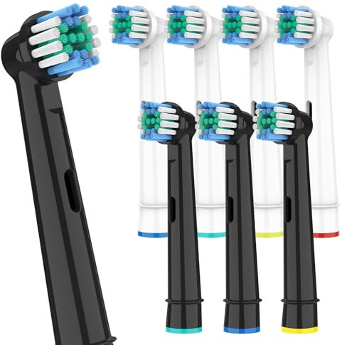 8 Stück Zahnbürstenaufsatz Kompatibel mit Oral B Braun Zahnbürsten Elektrische Aufsätze, Elektrische Zahnbürsten Ersatzbürsten Zahnbürstenköpfe für Oral B Vitality Pro Smart Genius