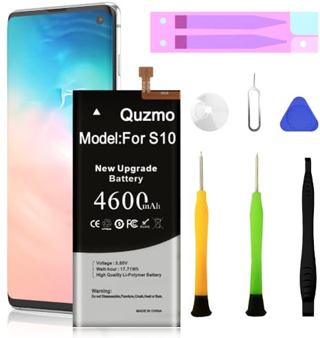 Akku für Samsung Galaxy S10, 4600mAh Hohe Kapazität EB-BG973ABU Ersatzakku für Samsung Galaxy S10 SM-G973F G973U G973W G973U1 G9730 G973N G973X mit Reparaturwerkzeug Kits