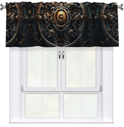 RRKDOY Grandi tende con stampa tessile con ingranaggi macchinari adatte per soggiorno, cucina, camera da letto, cameretta dei bambini, decorazione per finestre, testa oscurante 132 x 45 cm