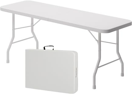 Klapptisch for Den Außenbereich, Tragbarer Picknicktisch for Den Außenbereich, Leicht Zu Tragen Mit Tragegriff, Geeignet for Camping, Hochzeit, Büro, Party(240cm)