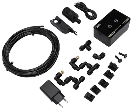 Haofy Smart Reptile Luftbefeuchter -Timer -Funktion Automatisches Terrarium -Nebelsystem mit Kupferdüsen für die Bewässerung von Anlagen, Verbesserung von Gärten, (EU-Stecker 100-240V)