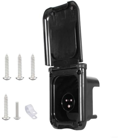 EffiFish Waterproof 16A RV External Power Socket With Indicator Light, Dual Fixing Buckle And Magnetic Design, Pure Copper High Current Charging Port For Outdoor for caravan For Motorhome Use(black)
