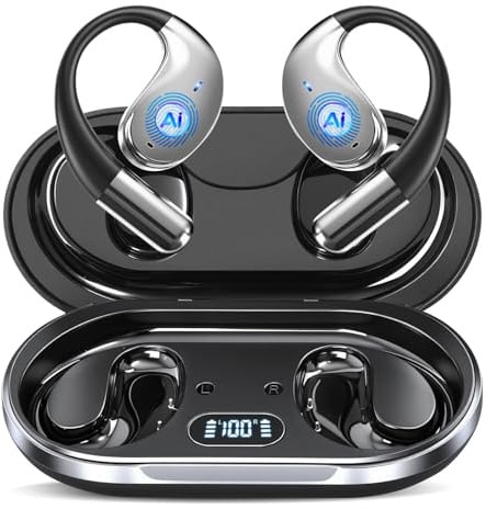 AI Auriculares Traductores de Idiomas, 7 Modos de Traducción Audífonos de traducción en tiempo real 144 idiomas, 60H Auriculares Bluetooth 5.4 Oído abierto para Viajes Negocios y Aprendizaje, Negro