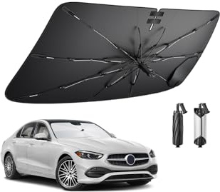 BIBIBO Compatible con Mercedes Benz Clase C W205 2016-2021 / Clase C W206 2022-2024 2025 Protección Solar Cubiertas Parasol Parasol Parabrisas Parabrisas Coche Parasol W206 Accesorios