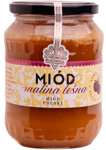 SCHRONISKO BUKOWINA Waldhimbeerhonig 1 kg / 710 ml | Mild-aromatisch und fein süß – Vorratsgröße für Brot, Tee, Joghurt, Müsli, Desserts und Backwaren