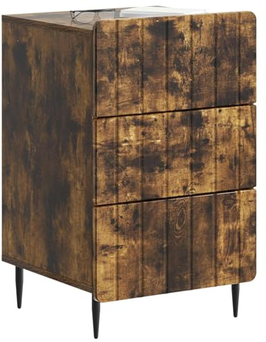 vidaXL Nachttisch Geräucherte Eiche 43 x 41 x 68 cm Holzwerkstoff, Stylische Nachttische, Moderne Schlafzimmertische, kompakte Aufbewahrung, Coole Deko für Dein Wohnzimmer