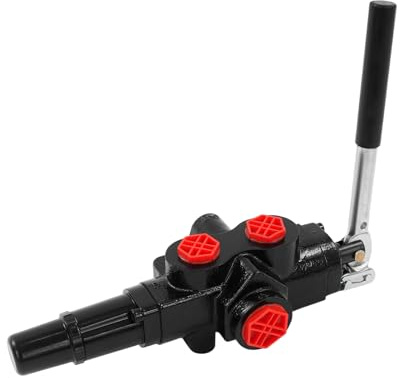 Hydraulik Steuerventil 1 Fach 95L/min, Hydraulikventil mit Joystick für Holzspalter Traktor Frontlader, Wegeventil Doppeltwirkend 300 Bar, für Traktoren, Laster