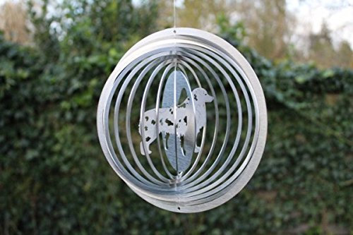 Manufaktur Lichtbogen Edelstahl Windspiel Kreis Australian Shepherd - 19 cm