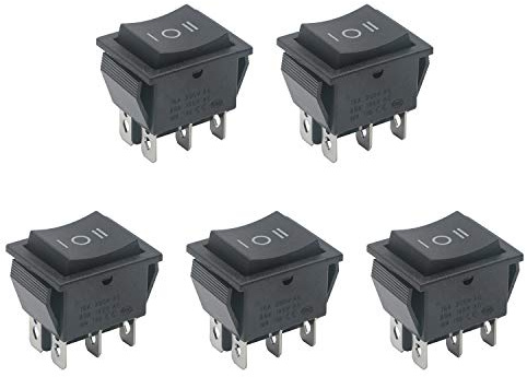 Pxyelec 5 Stück Wippschalter für Motor-Umpolrelais, On Off On, 16 A