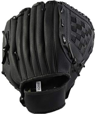 CZ-XING Gants de baseball pour activités de plein air, gants de sport de bataille pour adultes/adolescents, gants de baseball résistants, gants de softball, multicolores (noir, M)