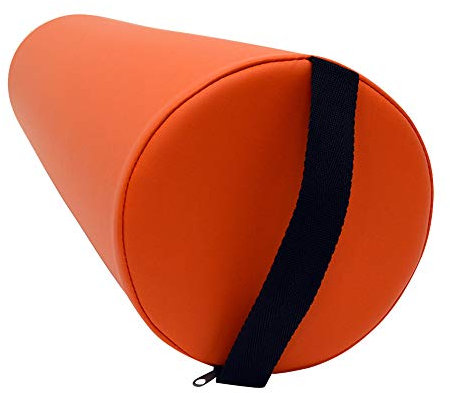 Promafit Massage Lagerungsrolle mit Griff für die Massageliege - Vollrolle Knierolle mit PU-Bezug wasserabweisend (Orange)