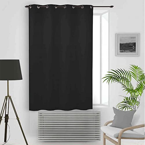 Soleil d'ocre, Eclipse Rideau 100% occultant, PVC, Noir, 135x180 cm