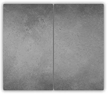 Tulup Schneidebrett Abdeckung Herdabdeckplatte Gehärtetes Glas 2x30x52 cm Spritzschutz Kochplattenabdeckung Grau - Beton