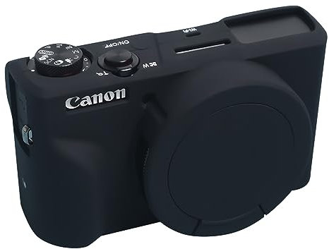 Easy Hood PowerShot G7 X III Kameratasche, Verbessert Silikon hülle für Canon Mark III Digitalkamera Taschen für Kompaktkameras kamerahülle für Canon mit Abnehmbarem Objektivdeckel,Schwarz