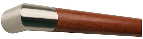 TIBU Mahagoni Sipo Handlauf Geländer 30-500cm mit Edelstahl Enden Wandhandlauf Wand Treppe, Länge 2500 mm / 250 cm / 2,5 m und Enden Edelstahl Ecke