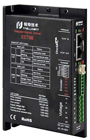 RTELLIGENT EtherCAT-Treiber ECT86 Nema 34 Closed Loop 7A 100VDC 80VAC für 2/3-Phasen-Schrittmotor Unterstützung PP PV CSP CSV HM-Modus
