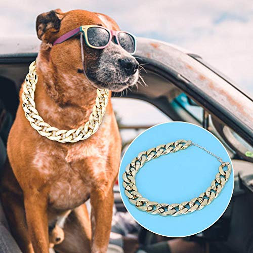 Taidda- Hunde Halskette Gold, Choke Dekoration Halsband Hundehalsband, Hunde Kettenhalsband Gold, Modisches Glänzendes Haustier Goldkette Hundehalsbänder Für Hip-hop Coolen Stil