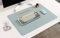 Nodito Sous-main en cuir double face, buvard pour ordinateur portable, tapis de souris, écriture, dessin, tapis d'art et d'artisanat (43,2 x 61 cm, bleu/argent)