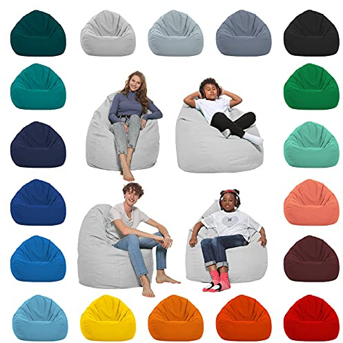 HomeIdeal - Sitzsack XXL Bodenkissen für Erwachsene & Kinder - Geeignet für Gaming oder Entspannen - Indoor wie Outdoor da er Wasserfest ist - mit EPS Perlen, Farbe:Weiß, Größe:XXXL