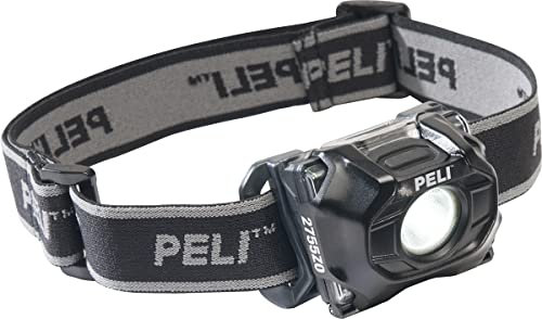 Peli 2755Z0 ATEX Zone 0 Ex-Schutz LED-Stirnlampe, Premium-Stirnlampe, Hochwertige Qualität für Mechaniker, auf der Baustelle geeignet, IP54 Staub- und Spritzwassergeschützt, 115 Lumen, Schwarz
