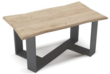 Vicco Couchtisch Arne, Beistelltisch, Goldkraft Eiche/Anthrazit, 90 x 50 cm