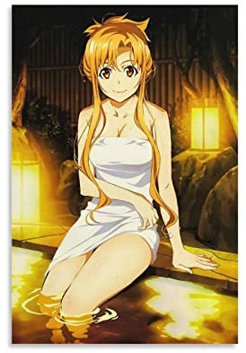 Niedliches Anime-Girl-Poster Sao Yuuki Asuna, Leinwand-Kunstposter und Wandkunstdruck, modernes Familienschlafzimmerdekor-Poster, 20 x 30 cm