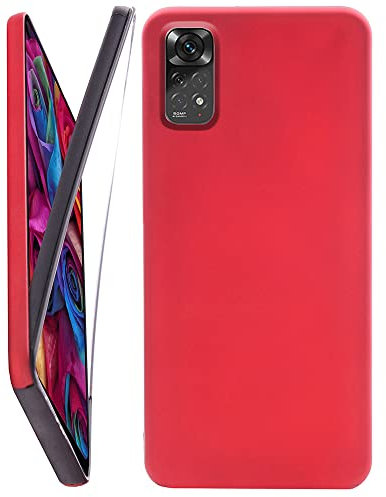 CEKA TECH Coque pour Xiaomi Redmi Note 11, Protection intégrale Avant + arrière en Rigide, Housse Etui Tactile 360 degré – Antichoc, Transparent pour (Redmi Note 11 / Note 11S (6,43 Pouces), Rouge)