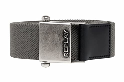 Replay Herren Gürtel aus Stoff, Dk Sage 355 (Grün), 90