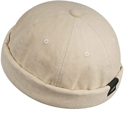 CLAPE Baumwolle Docker Mütze Ohne Schirm Adjustable Brimless Hat Docker Cap Herren Damen Cuffed Beanie Kappe Bikermütze