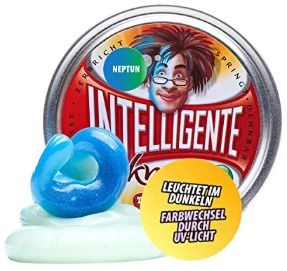Intelligente Knete - Neptun - Ändert die Farbe im Sonnenlicht (UV) und Leuchtet im Dunkeln 80g