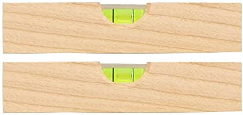 teemando® 2 X Marken Mini-Wasserwaage, 15 cm aus Eschenholz, Richtwaage mit Libelle