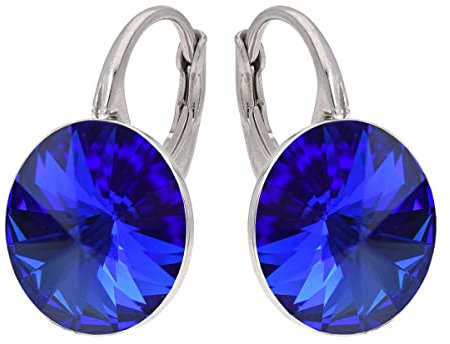 Rivoli Ohrringe Österreichische Zirkonia 925 Silber - Schmuck für Frauen und Mädchen - Hängeohrringe Ideal für Geschenke für Frauen (Sapphire)