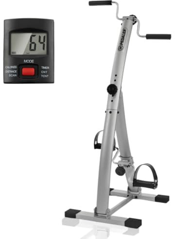 Bewegungstrainer klappbar Gymform Bi-Pedaler, inkl. Bildschirm, Fitnesstrainer,Fitnessgerät, platzsparend zusammenklappbar, 6 Tretwiderstände Sport im sitzen (BI-PEDALER + KALORIENZÄHLER)