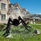 AMLOOPH Halloween Deko Outdoor Garten Gruselig Spinnennetz Groß Dekoration Set, Spinnennetz Halloween Deko 7m + Riesen Halloween Spinne 2m +30mini Spinne +60g Spinnenweben Deko Halloween Party Draußen