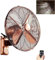 Gvqng Wall Mounted Oscillating Fan,16/18 inch Shop Fan, Retro Metal Cooling Shop Fan, Remote Control 90 Degree Oscillating Fan, for Patios Waterproof Bedroom Home Kitchen,bronze,16in