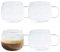 Eden & Willow Borosilicate Glass Tea & Cappuccino Cup with Handle, Ideal for Hot and Cold Beverages - 350ml (Set of 4, Plain)