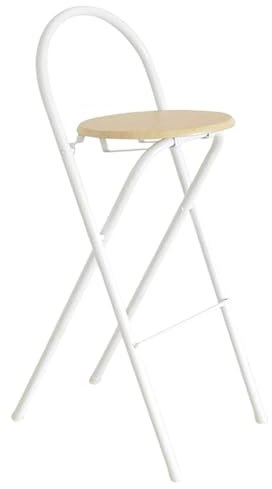 Sgabelli da Bar Alti 65cm, Sgabelli da Cucina Pieghevoli con Poggiapiedi, Sgabello Seggiolone Compatto per Casa Ufficio Bistro Giardino caffè
