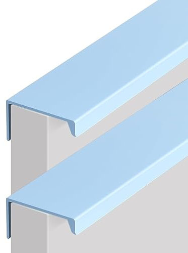 AGINOS Blaue Möbelgriffe Verdeckte Küchengriffe Schrankgriffe Schubladengriffe aus Aluminium Metallgriff Kleiderschrank Unsichtbare Türgriffe, 2 Stück (Length 80mm)