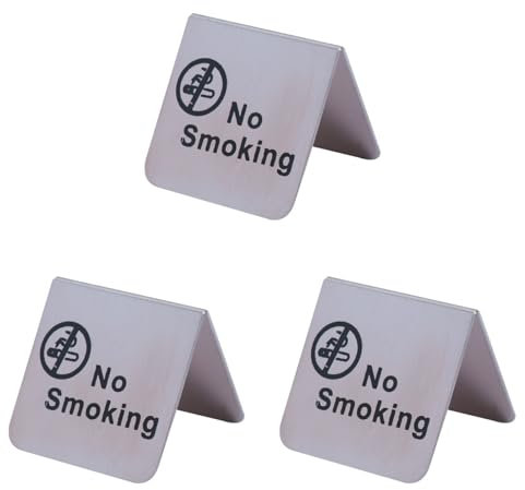 ABOOFAN Stainless Steel Double Side No Smoking Sign for Desktop - Table Tent Sign Ideal for Restaurants Offices and Public Spaces