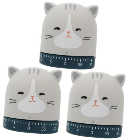 MAGICLULU 3pièces Minuteur De Cuisine Mécanique Cartoon pour Minuteur Alarme pour Cuisson Et Apprentissage Design Amusant Animal Facile à Utiliser pour Toute La Famille