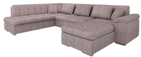 Mirjan24 Ecksofa Niko Premium, Design Eckcouch Sofa Couch mit Schlaffunktion, U-Form Sofa Große Farbauswahl Wohnlandschaft (Magni 206.11, Seite: Rechts)