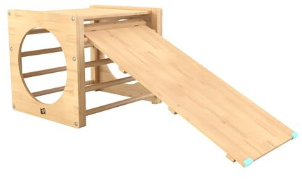 TP Toys Active -Tots Pikler Style Wooden Climbing Cube & Slide. Can Be Used As A Slide, Bridge Or Ladder. Montessori Indoor Climbing Frame For Toddlers, FSC Certified Wood - Suitable For 18+ Months