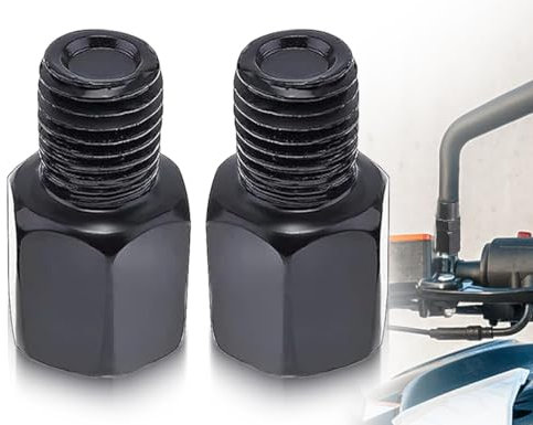 Lhbwhiz 2 Stück spiegeladapter Set,M10 auf M8 Linksgewinde/Rechtsgewinde,Motorrad Spiegel Adapter,Motorroller Rückspiegel Schrauben,für Moped Roller(Schwarz)