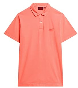 Superdry Herren Essential Jersey-Polohemd mit neonfarbenem Logo