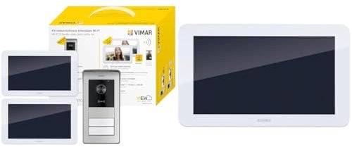 Vimar K42946 Kit videocitofono wifi bifamiliare, videocitofoni touch screen + Vimar K42917 Monitor supplementare touch screen vivavoce a colori LCD 7 per kit videocitofono